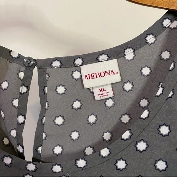 Merona women's polka dot sleeveless career Blouse size XL - Picture 3 of 3